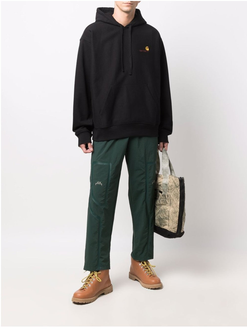 "Carhartt Wip FELPA "HOODED AMERICAN SCRIPT" Nero"