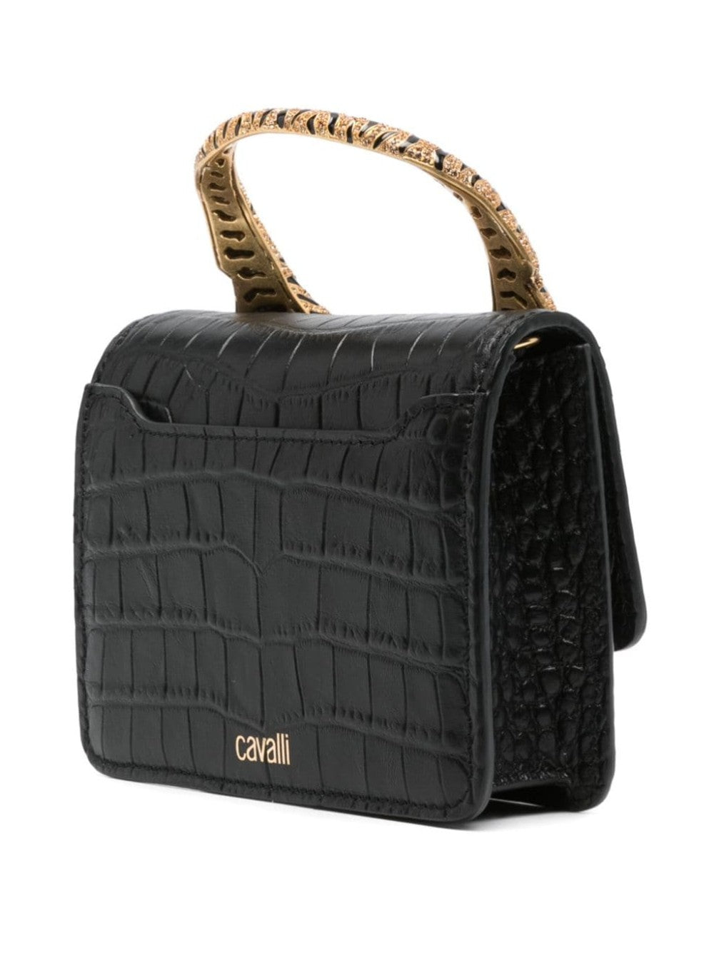 "Roberto Cavalli "ROAR" BAG WITH TIGER-SHAPED DETAILS Black"