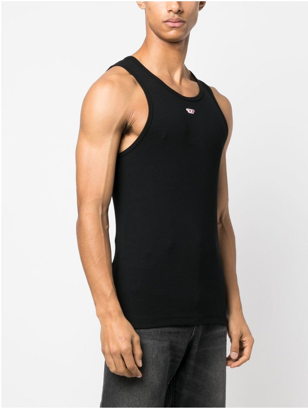 Diesel CANOTTA CON LOGO RICAMATO Nero