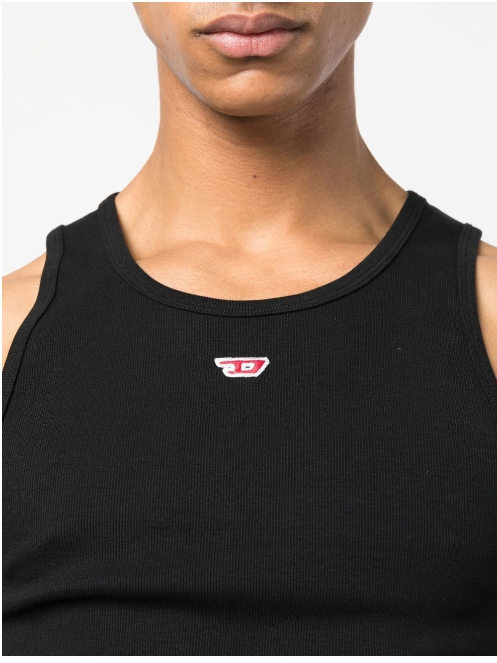 Diesel CANOTTA CON LOGO RICAMATO Nero