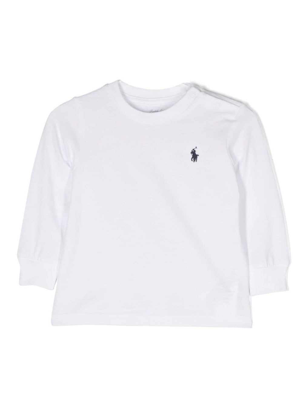 Ralph Lauren T-SHIRT LOGATA A MANICHE LUNGHE Bianco