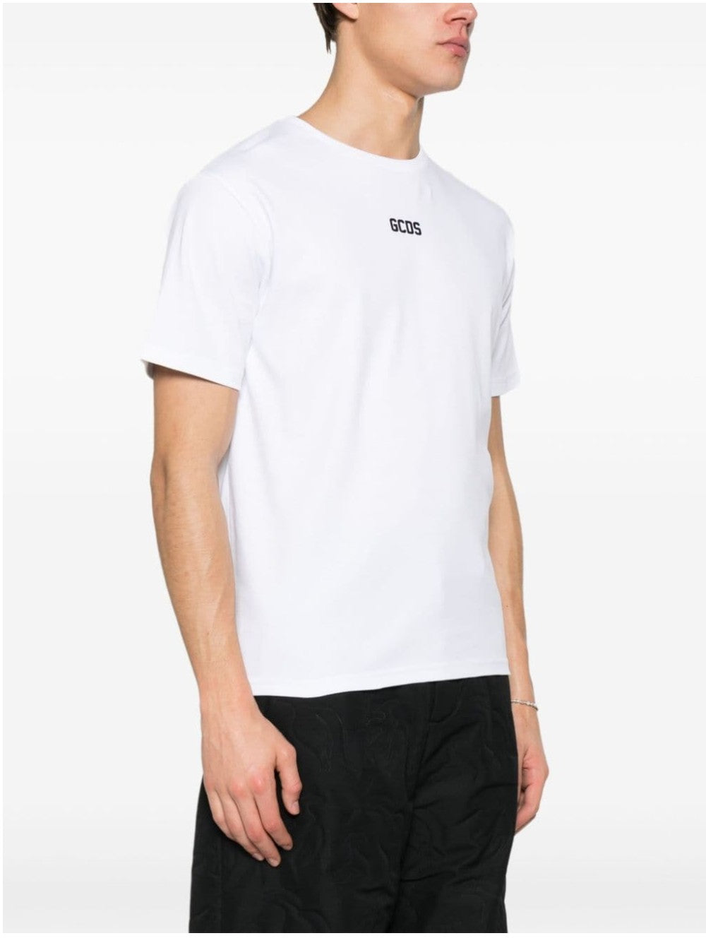 Gcds T-SHIRT CON MINI LOGO TONO SU TONO Bianco