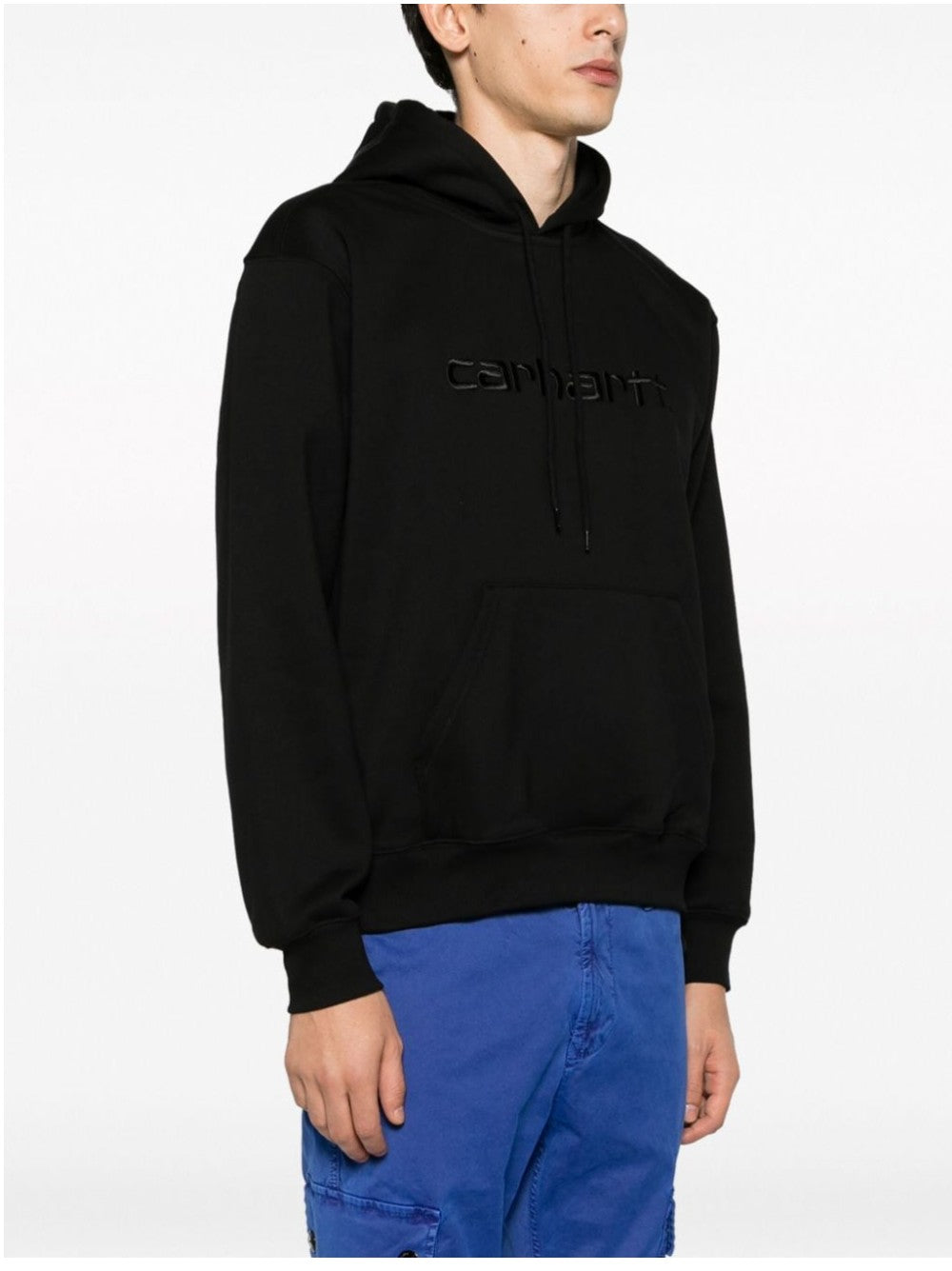 Carhartt Wip HOODIE CON LOGO TONO SU TONO Nero
