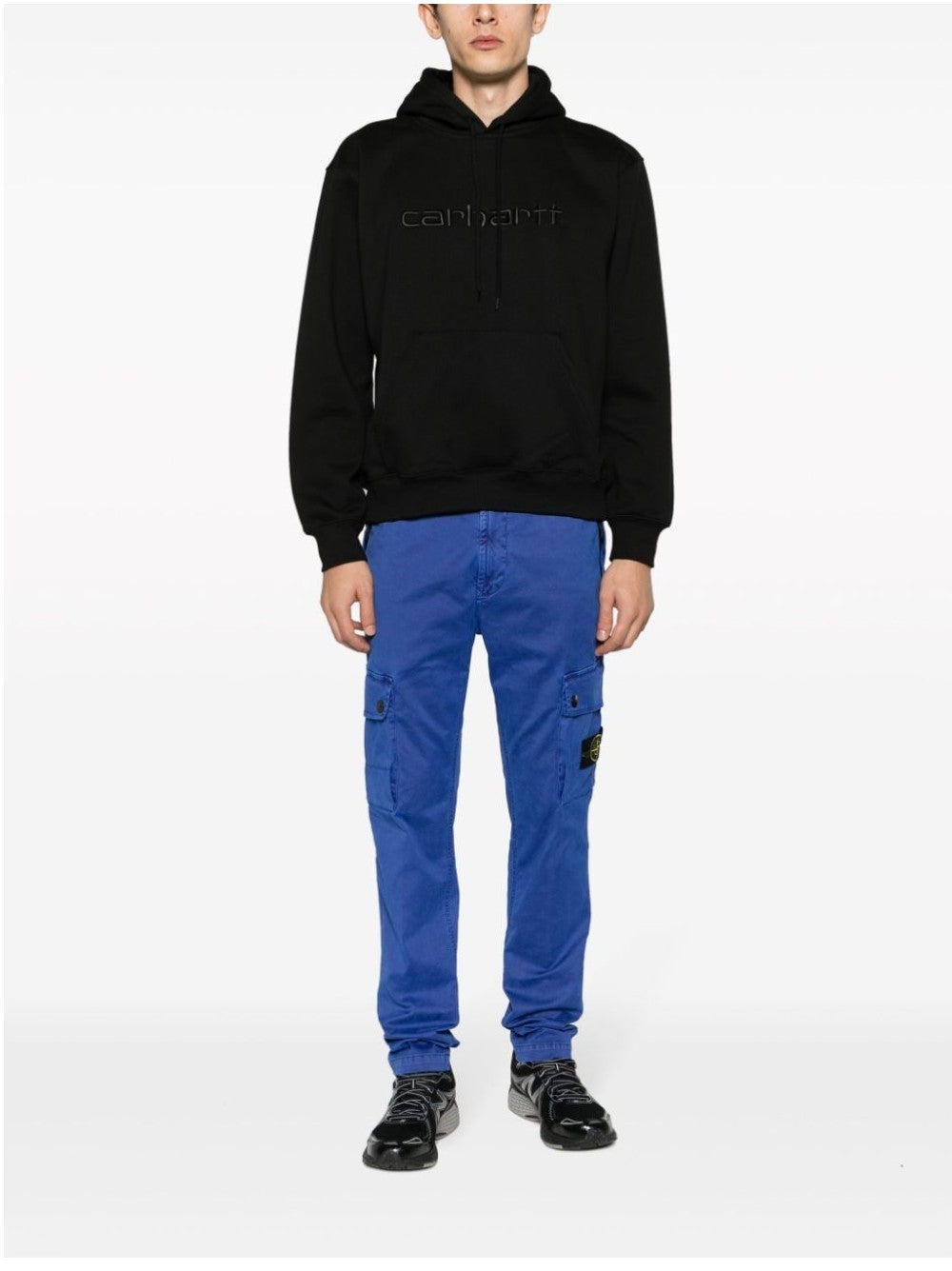 Carhartt Wip HOODIE CON LOGO TONO SU TONO Nero