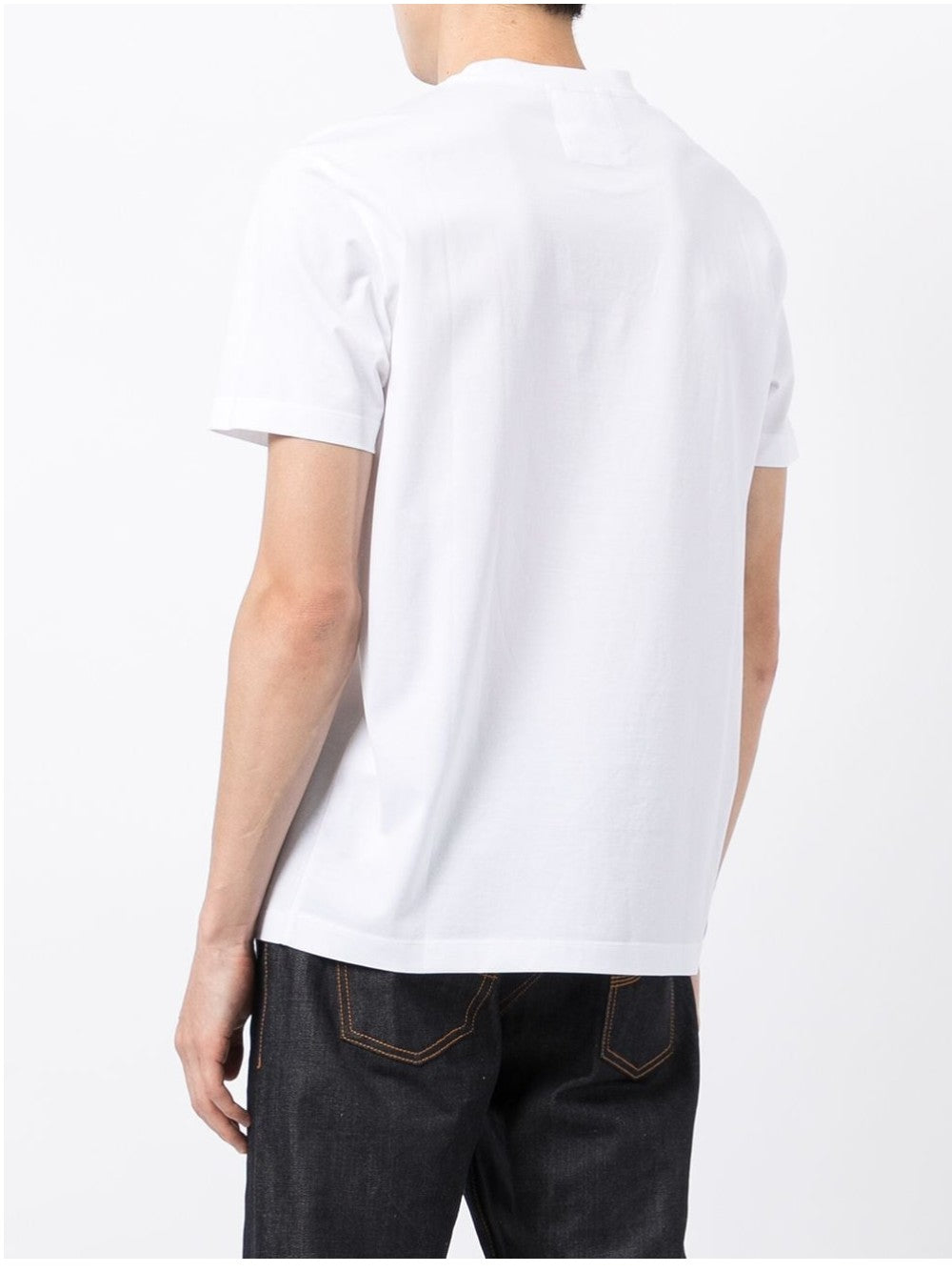 Emporio Armani T-SHIRT CON LOGO FRONTALE IN JACQUARD Bianco