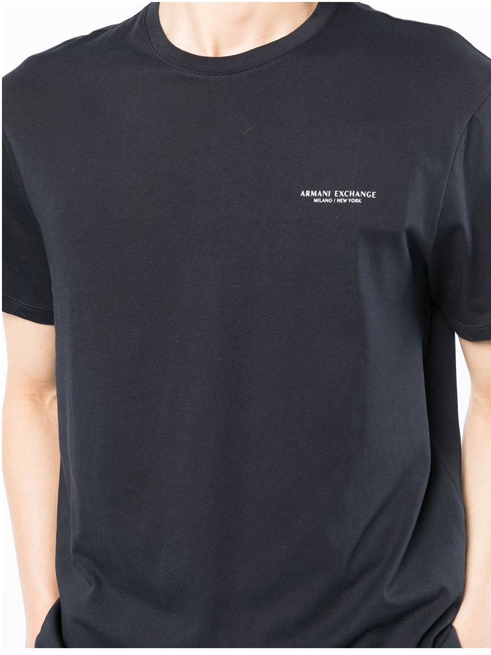 Armani Exchange T-SHIRT CON MINI LOGO A CONTRASTO Blu