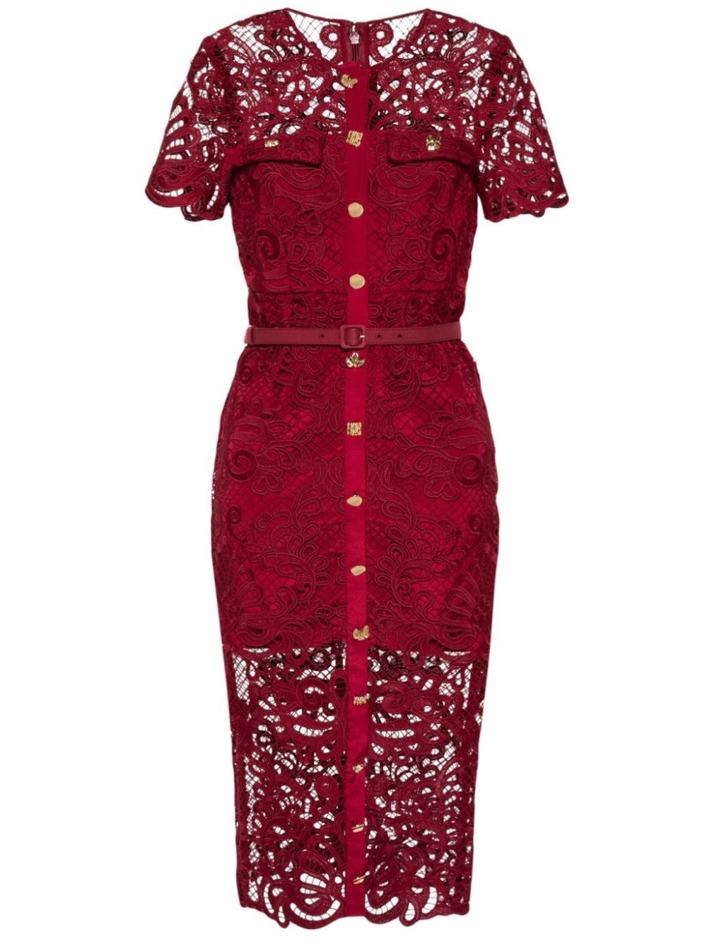 Floral lace dress with rhinestones