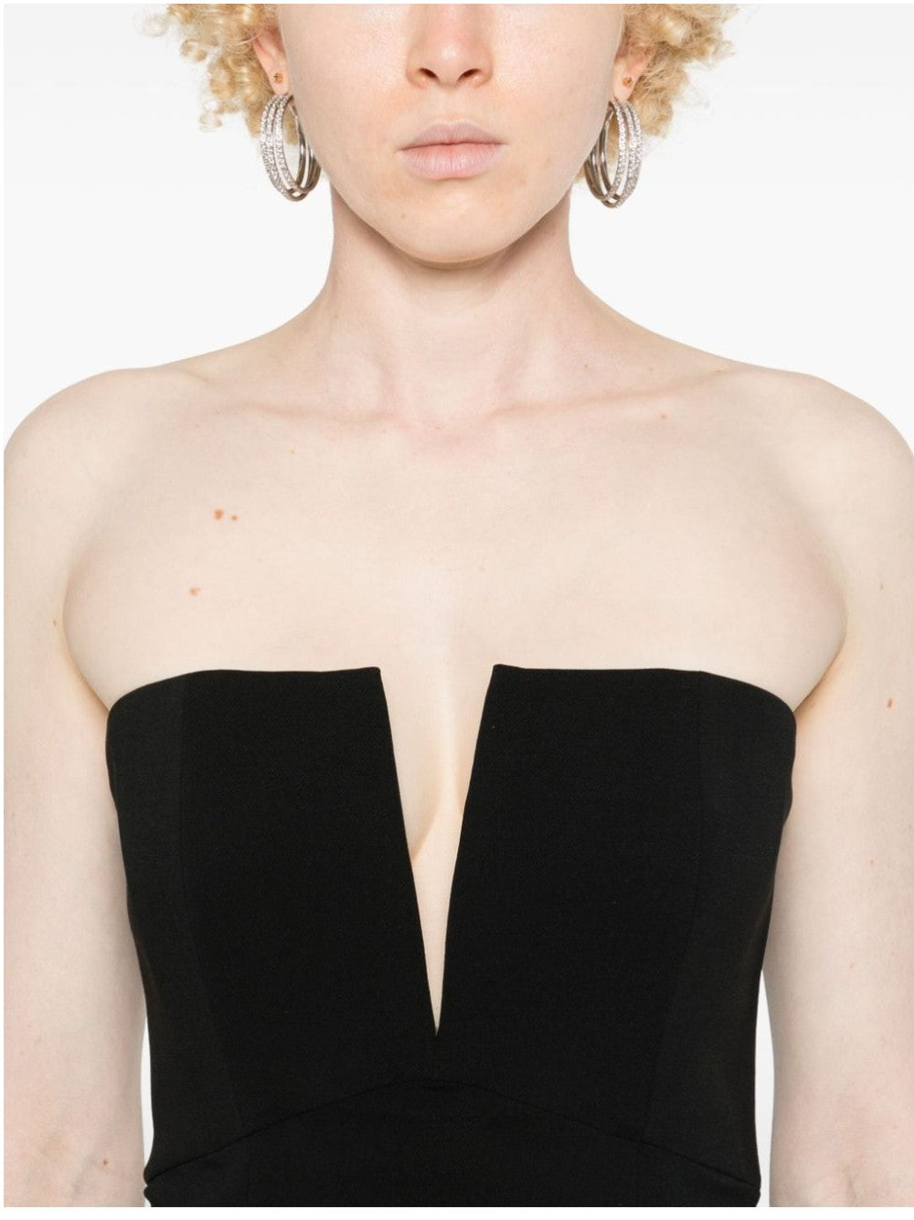 Roland Mouret ABITO MIDI SENZA SPALLINE Nero
