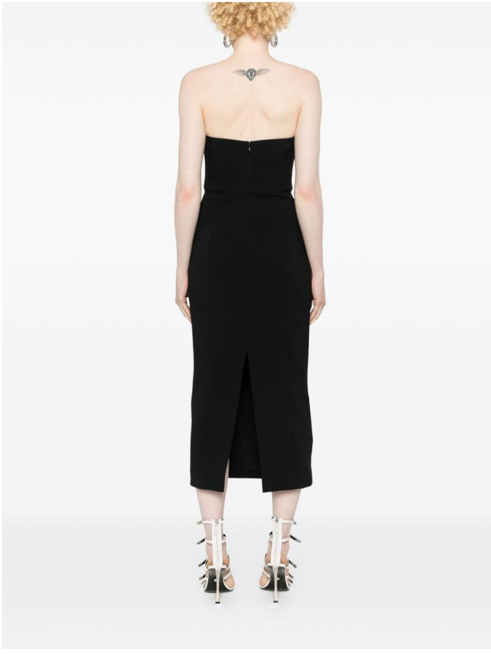 Roland Mouret ABITO MIDI SENZA SPALLINE Nero