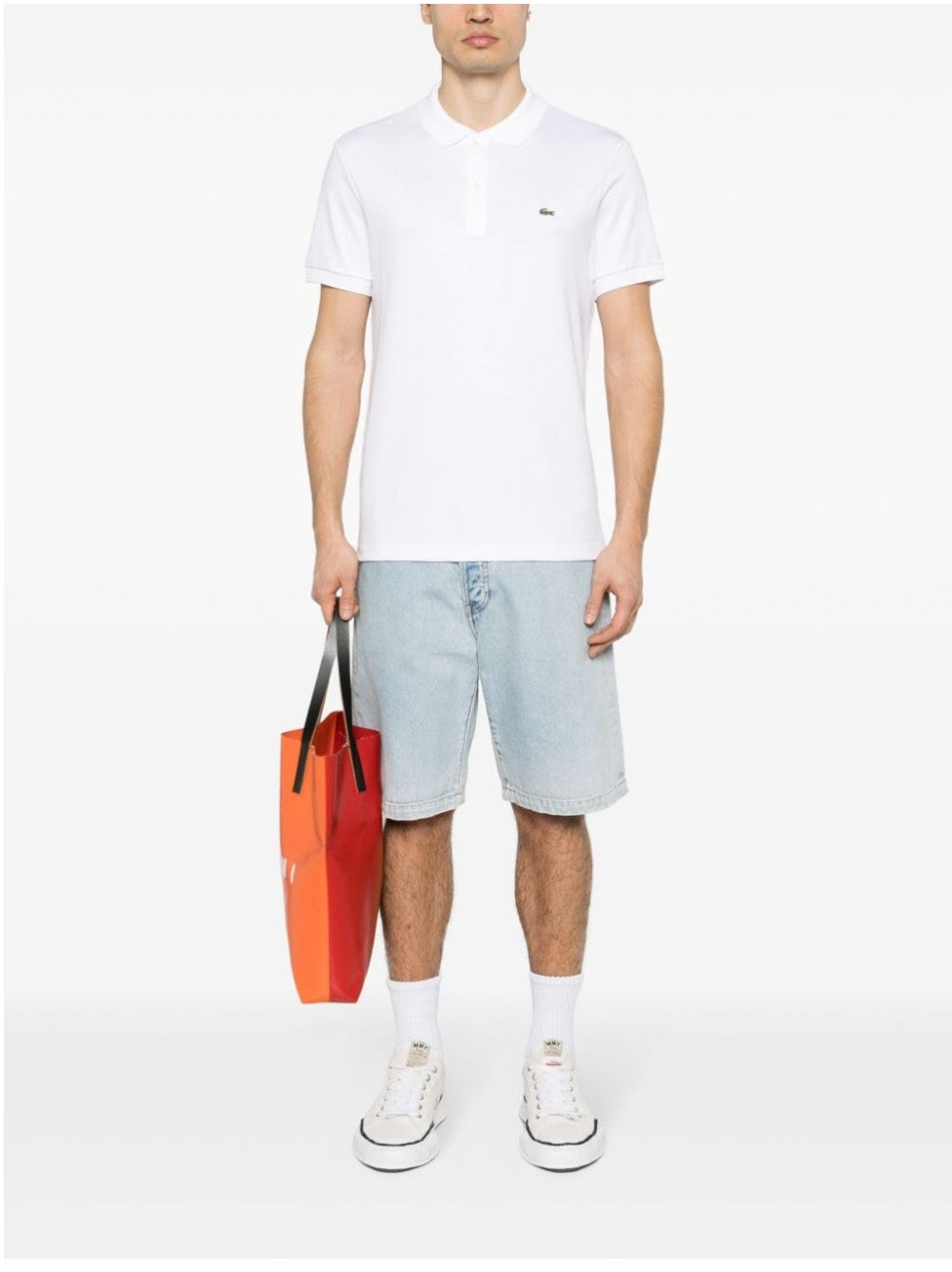 Lacoste POLO CON COCCODRILLO RICAMATO Bianco