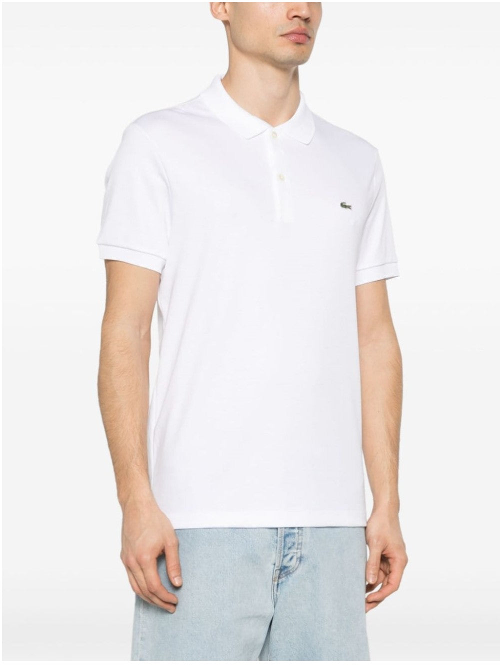 Lacoste POLO CON COCCODRILLO RICAMATO Bianco