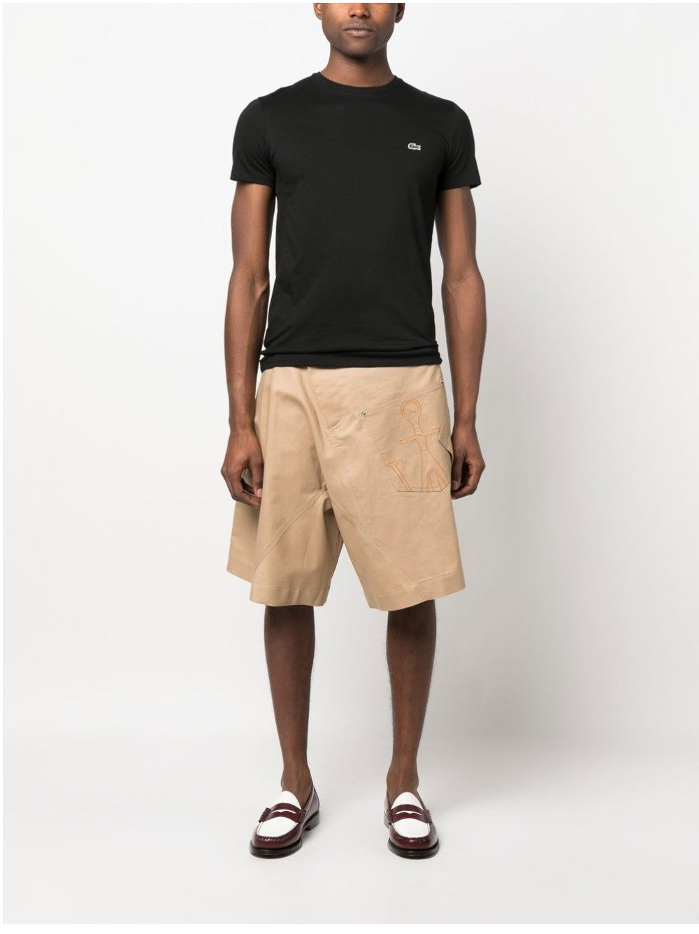 Lacoste T-SHIRT CON COCCODRILLO RICAMATO Nero
