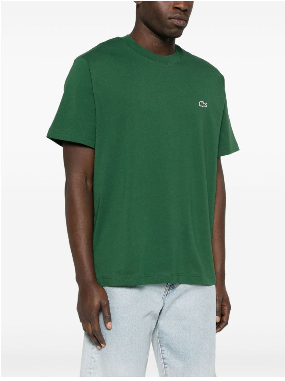 Lacoste T-SHIRT CON COCCODRILLO RICAMATO Verde