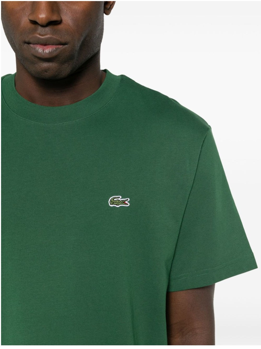 Lacoste T-SHIRT CON COCCODRILLO RICAMATO Verde