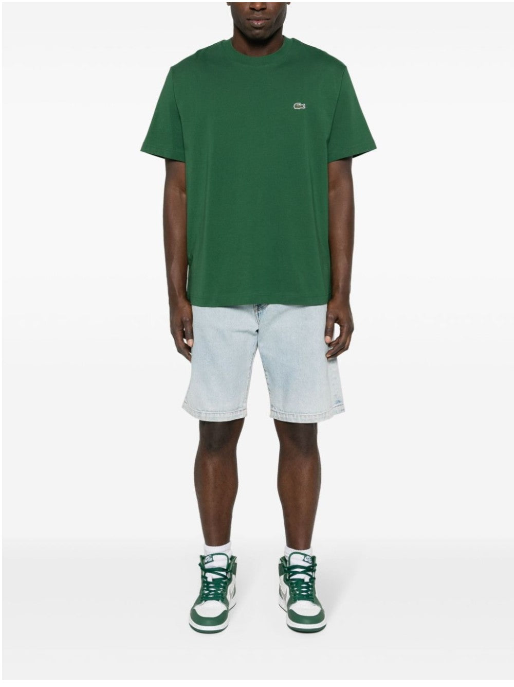 Lacoste T-SHIRT CON COCCODRILLO RICAMATO Verde
