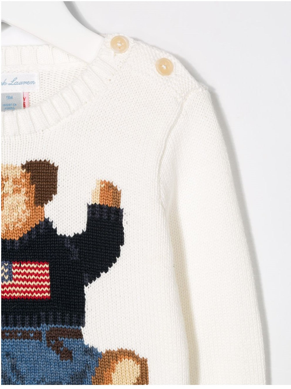 Ralph Lauren SWEATSHIRT MIT POLOBÄR AUF DER VORDERSEITE Weiß