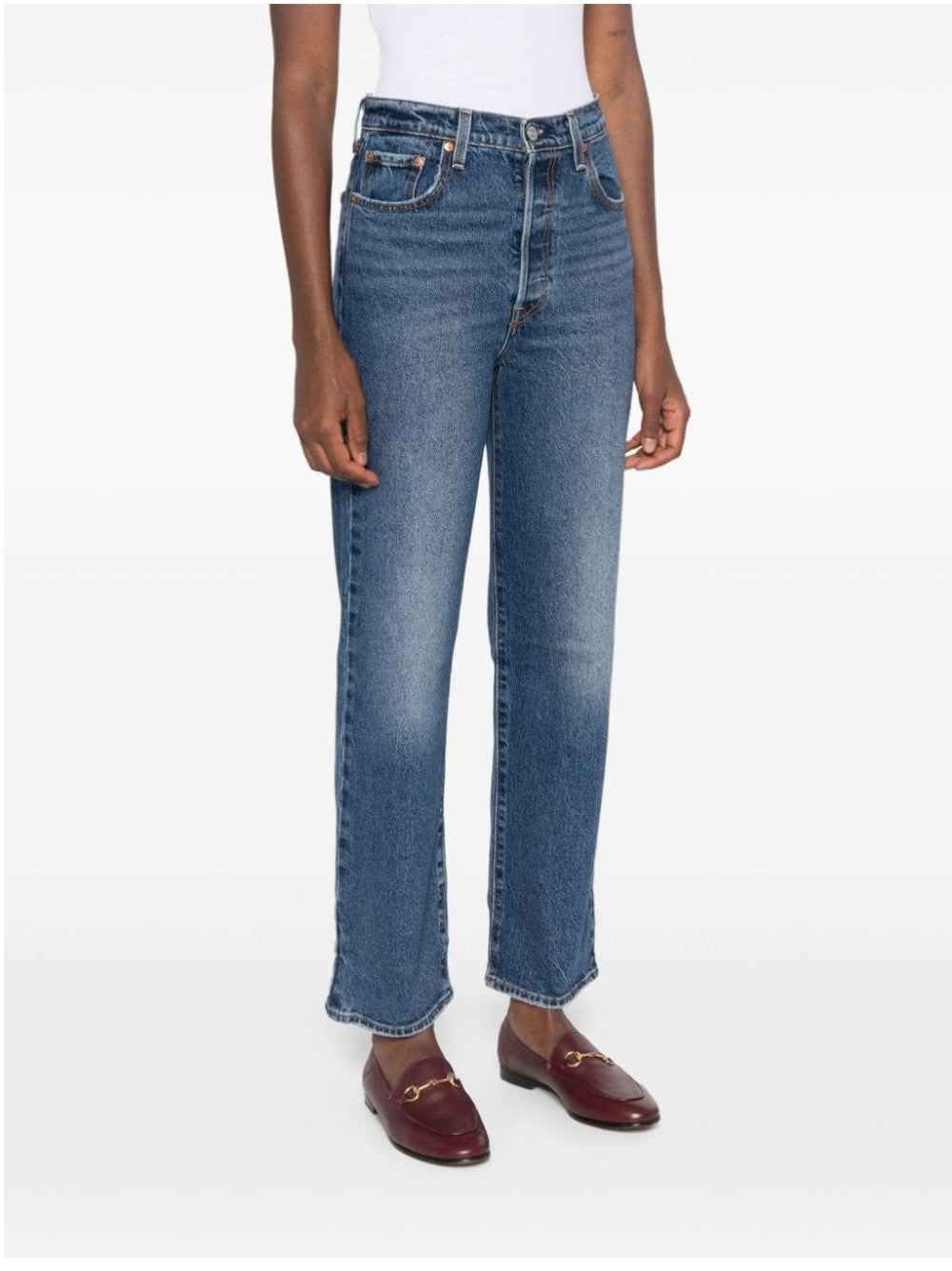 "Levi's JEANS "RIBCAGE STRAIGHT ANKLE" Blu"
