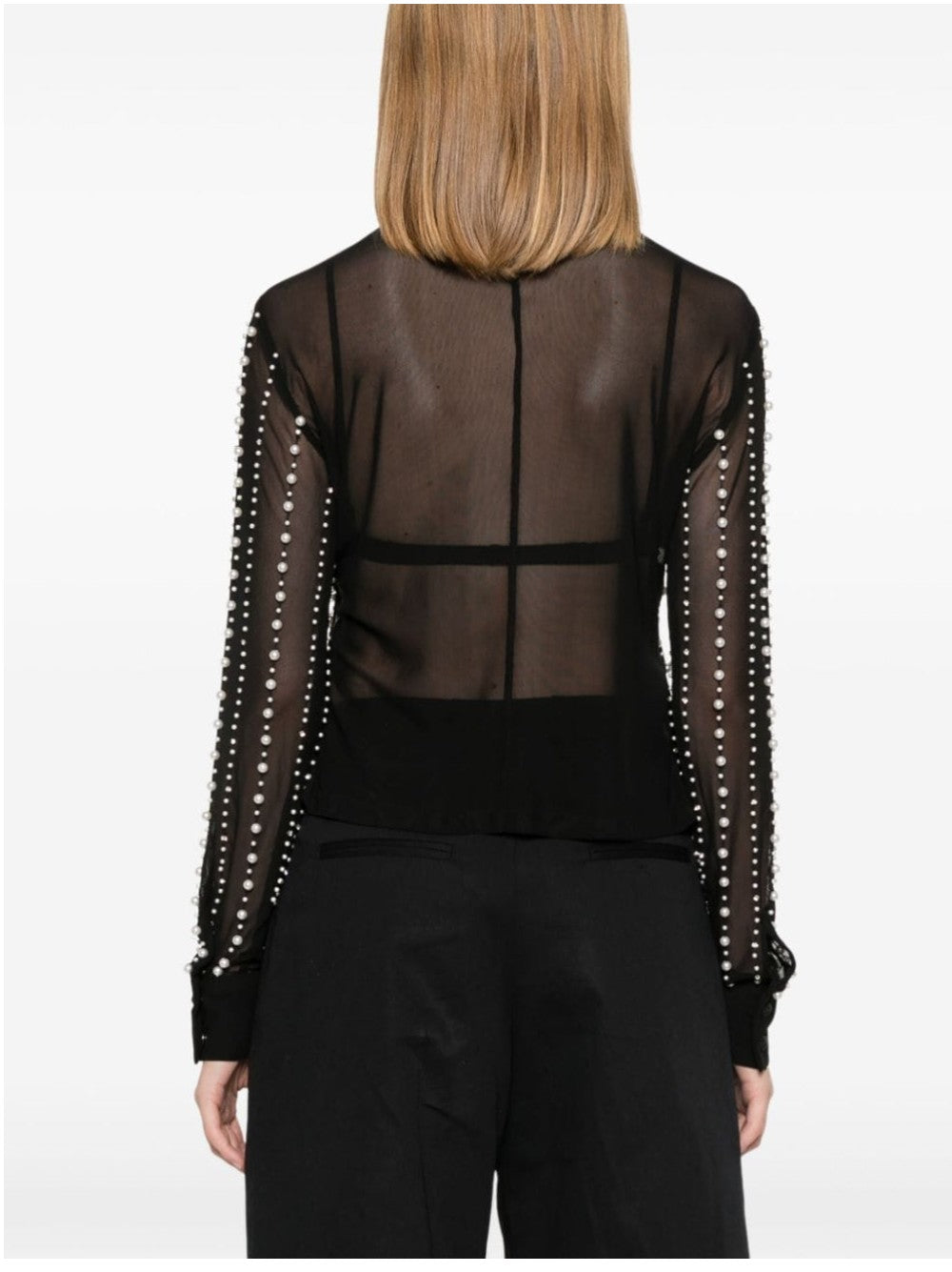 Versace Jeans Couture CAMICIA ELEGANTE CON APPLICAZIONI Nero