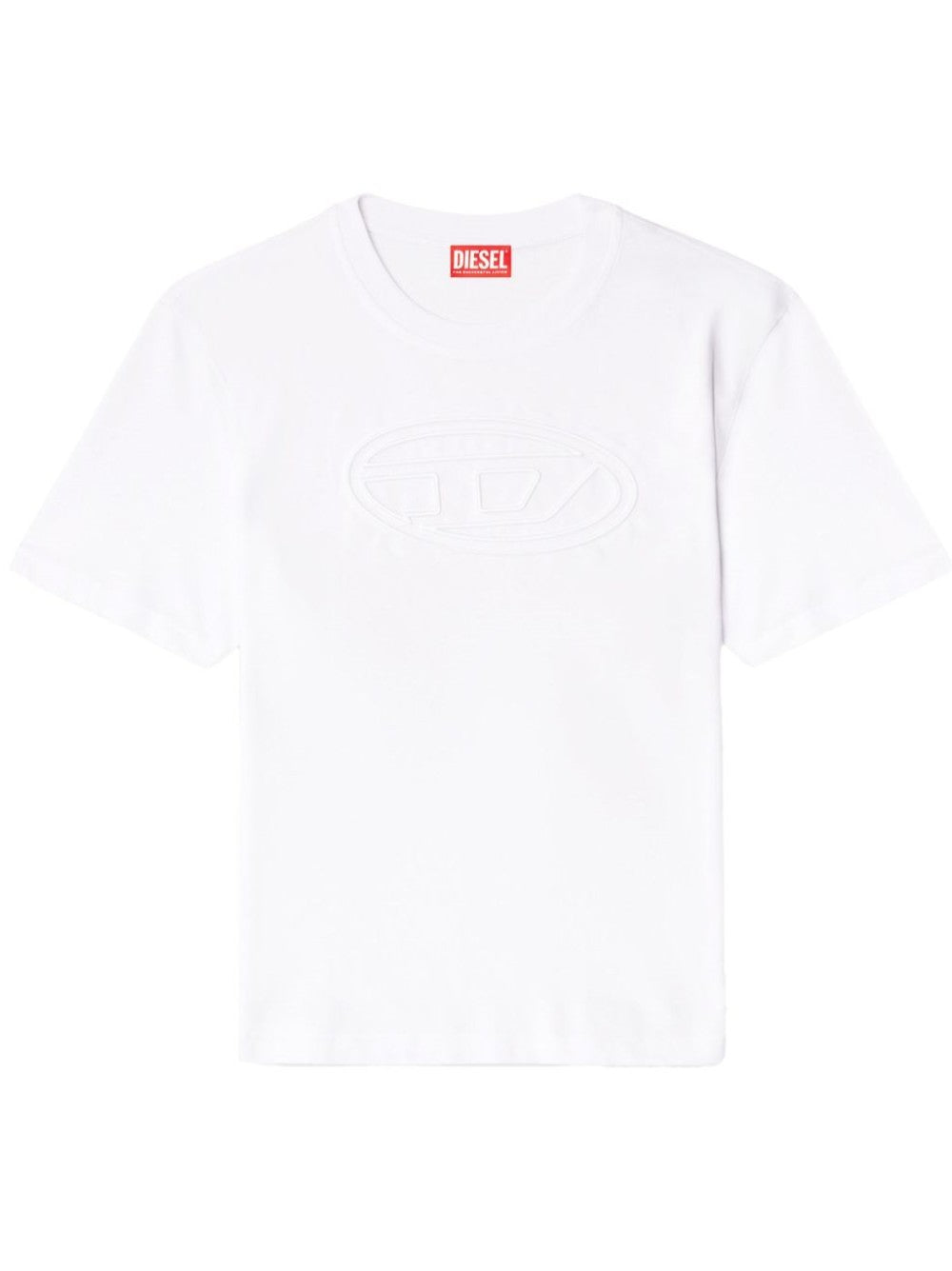 Diesel T-SHIRT CON OVAL D IN RILIEVO Bianco