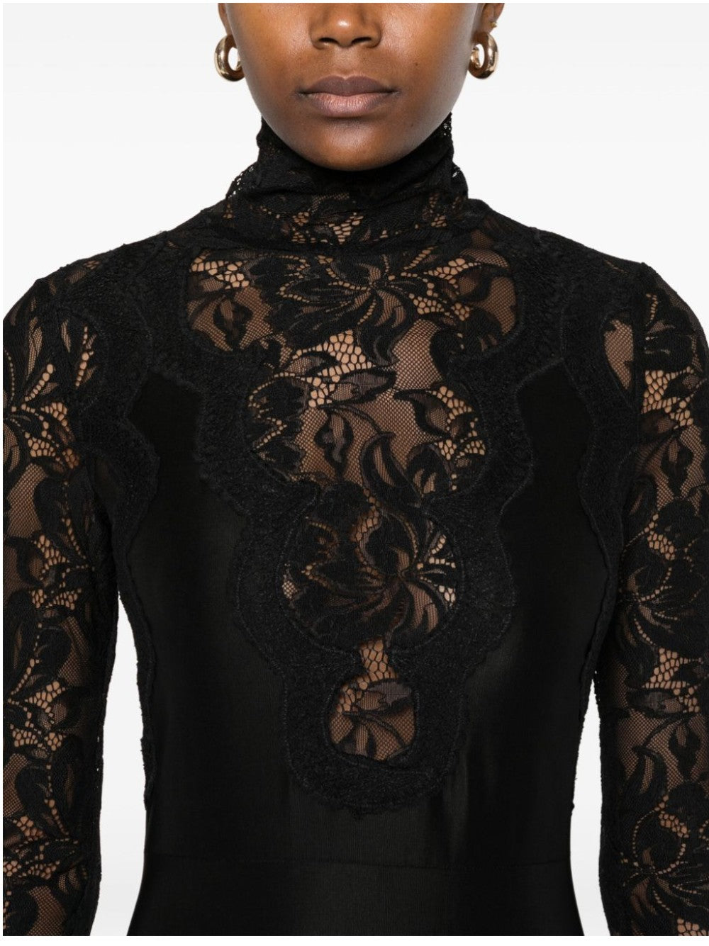 Rabanne LONG LACE DRESS Black