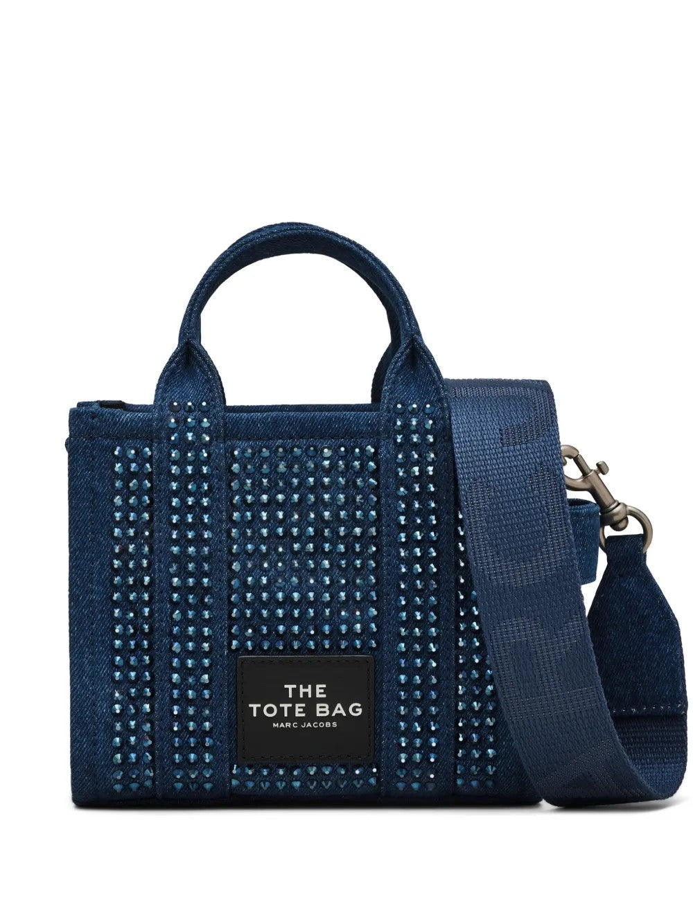 Marc Jacobs BORSA THE CRYSTAL DENIM CROSSBODY TOTE BAG Blu