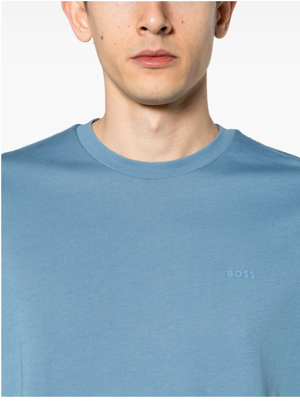 Boss T-SHIRT CON LOGO STAMPATO IN GOMMA Azzurro