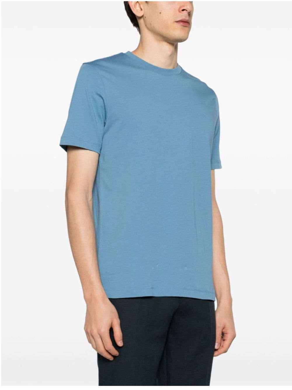 Boss T-SHIRT CON LOGO STAMPATO IN GOMMA Azzurro
