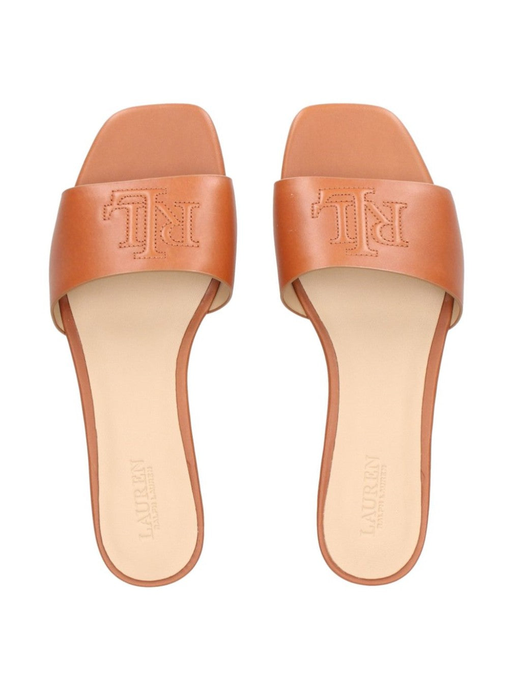 Lauren Ralph Lauren SANDALI SLIP-ON CON LOGO Marrone