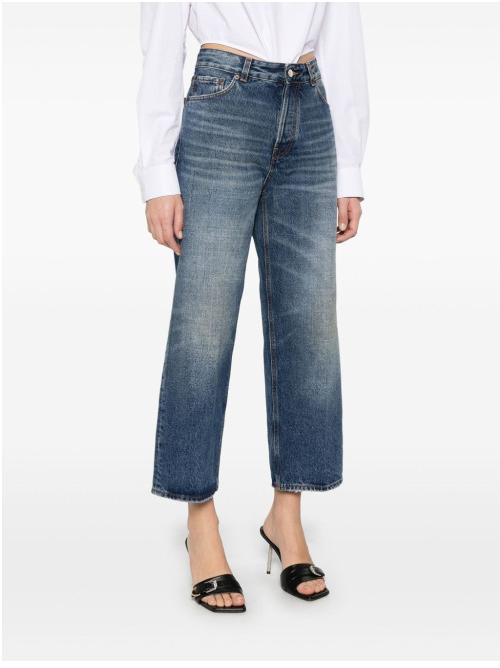 Haikure JEANS A GAMBA AMPIA Blu