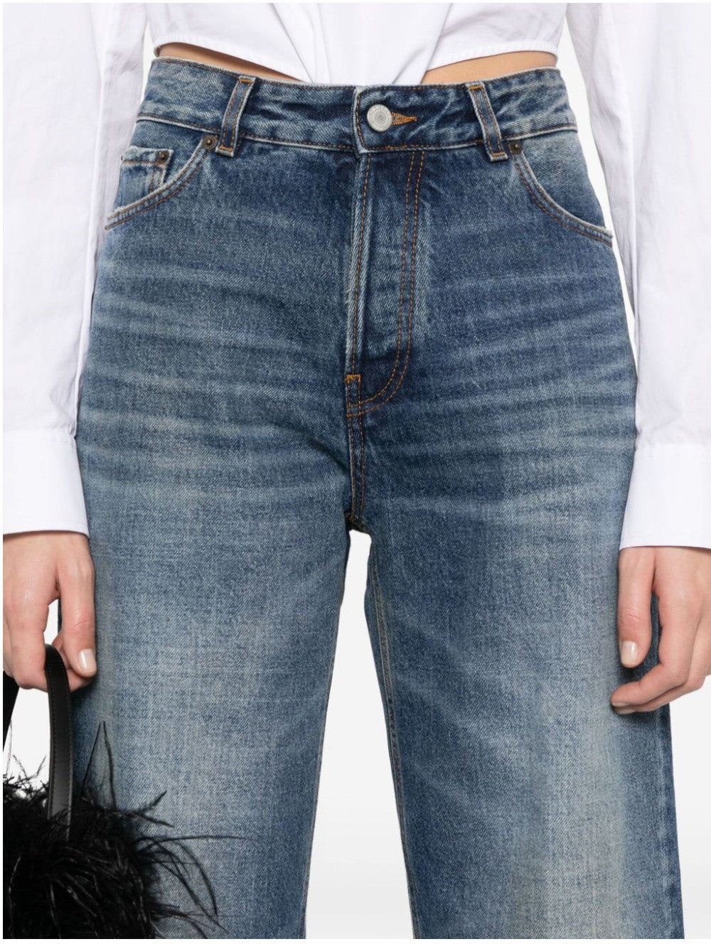 Haikure JEANS A GAMBA AMPIA Blu