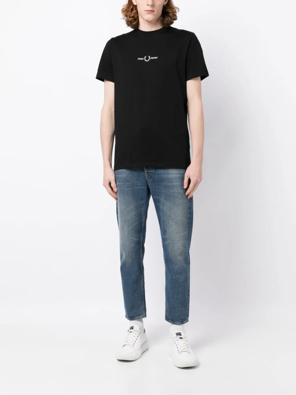 Fred Perry T SHIRT CON RICAMO GRAFICO Nero