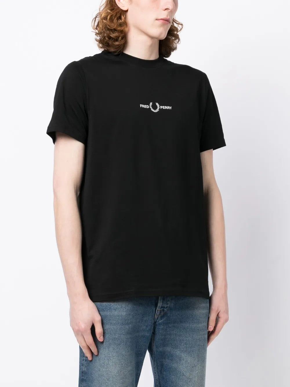 Fred Perry T SHIRT CON RICAMO GRAFICO Nero