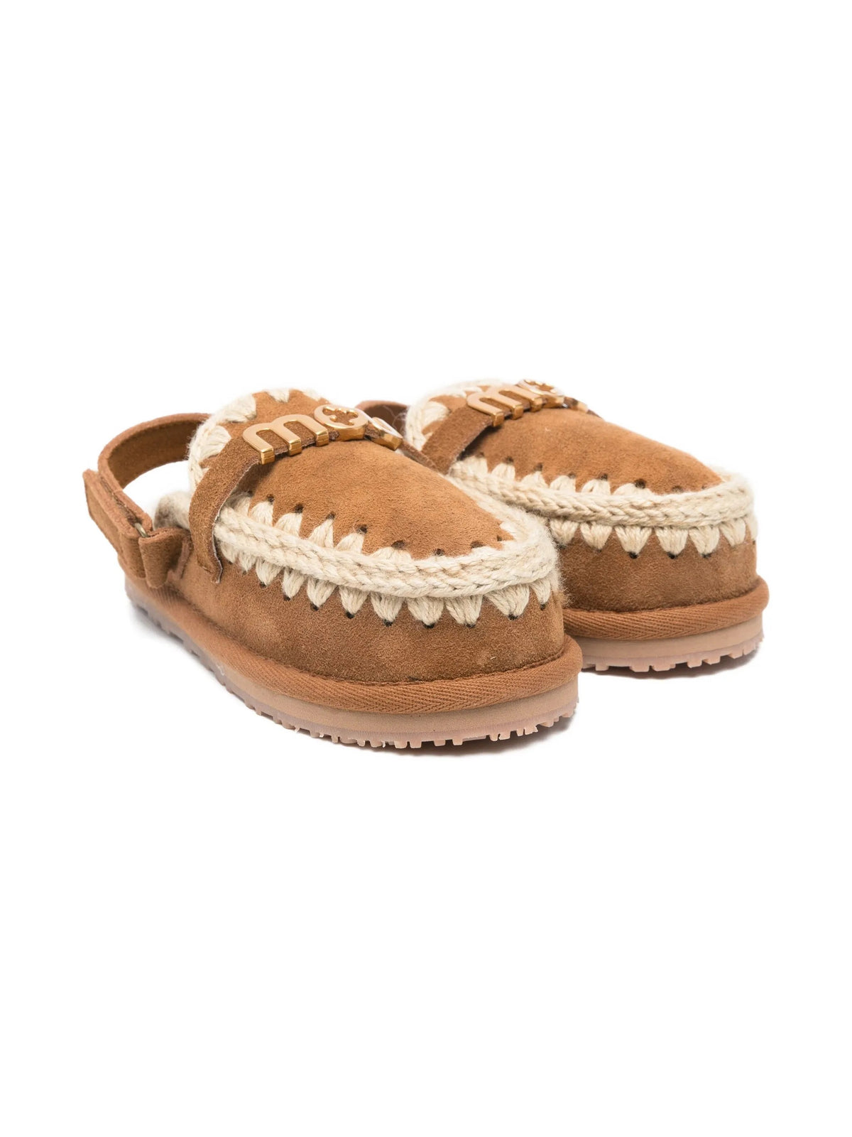 Mou Ciabatte da Bambina Mou, colore Marrone Marrone