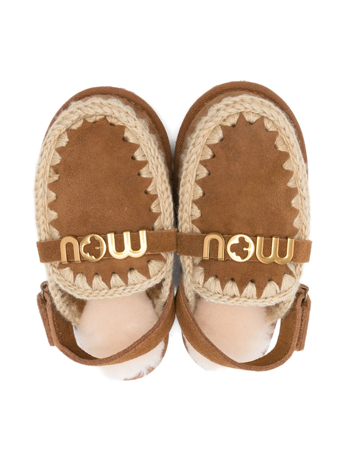 Mou Ciabatte da Bambina Mou, colore Marrone Marrone