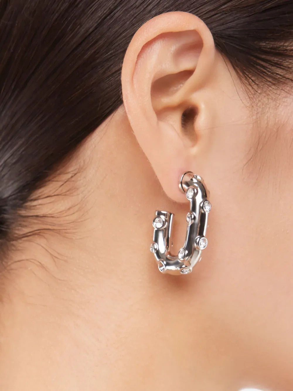 Rabanne ORECCHINI CON STRASS XL Argento