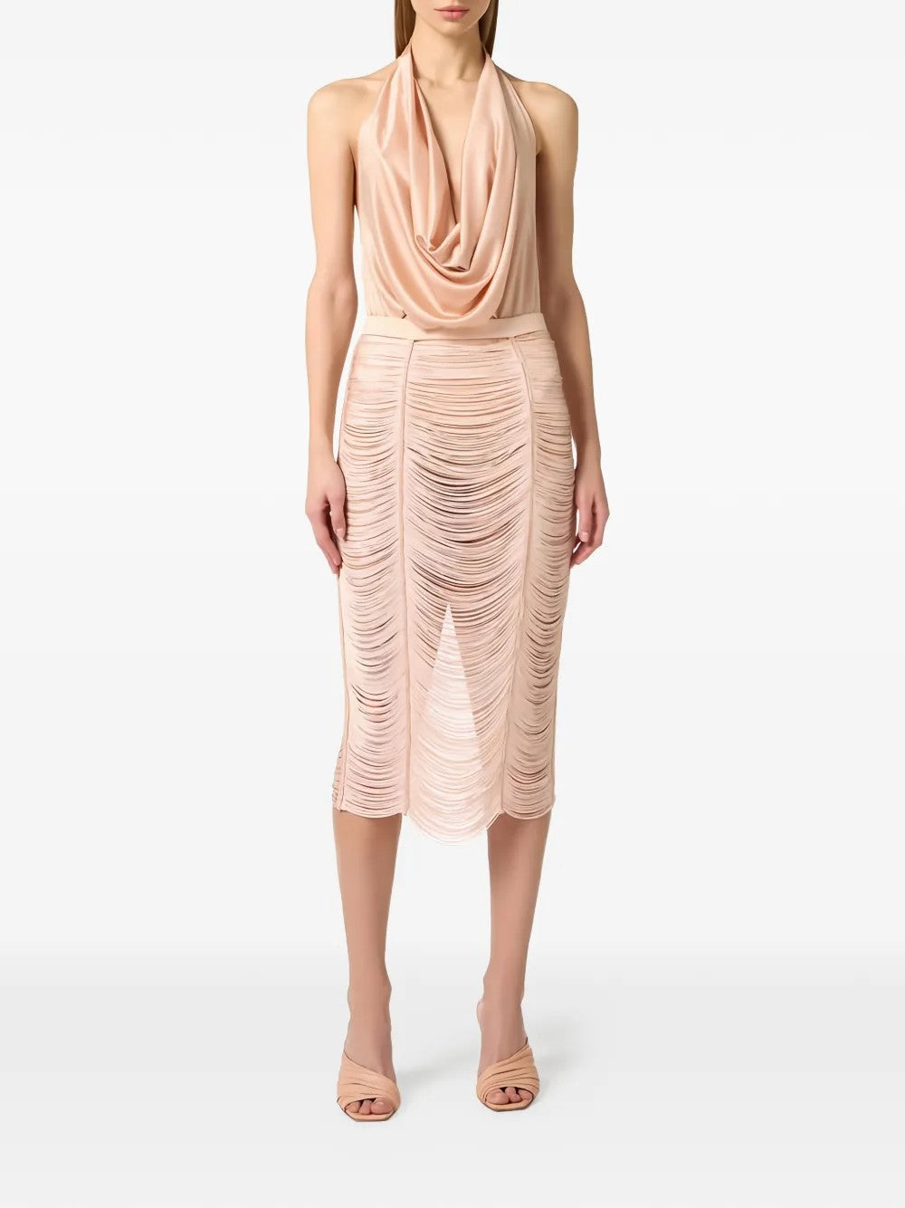 Elisabetta Franchi TOP WITH HAT NECK Neutral