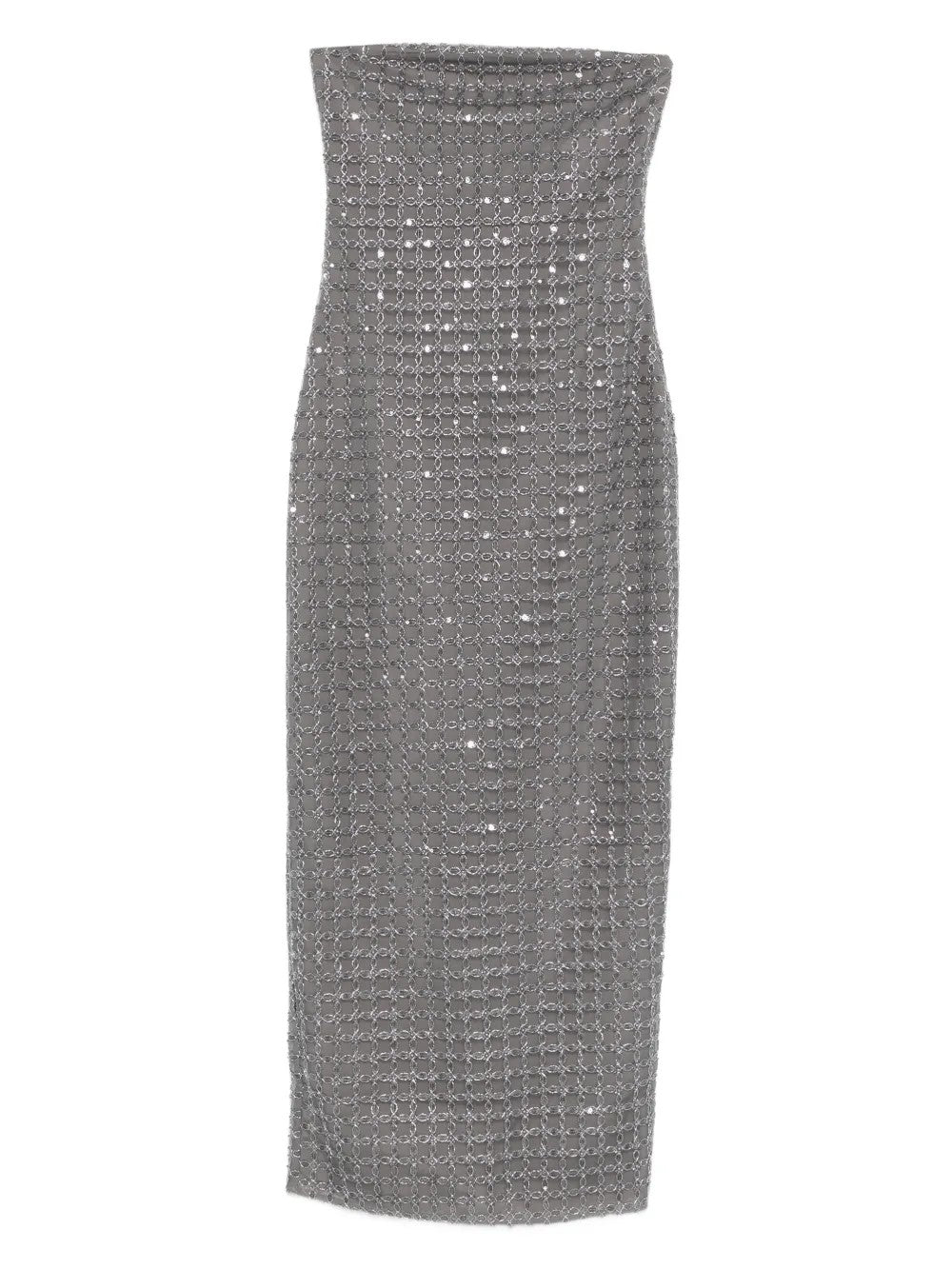 LONG DRESS WITH BEADED DECORATIONS