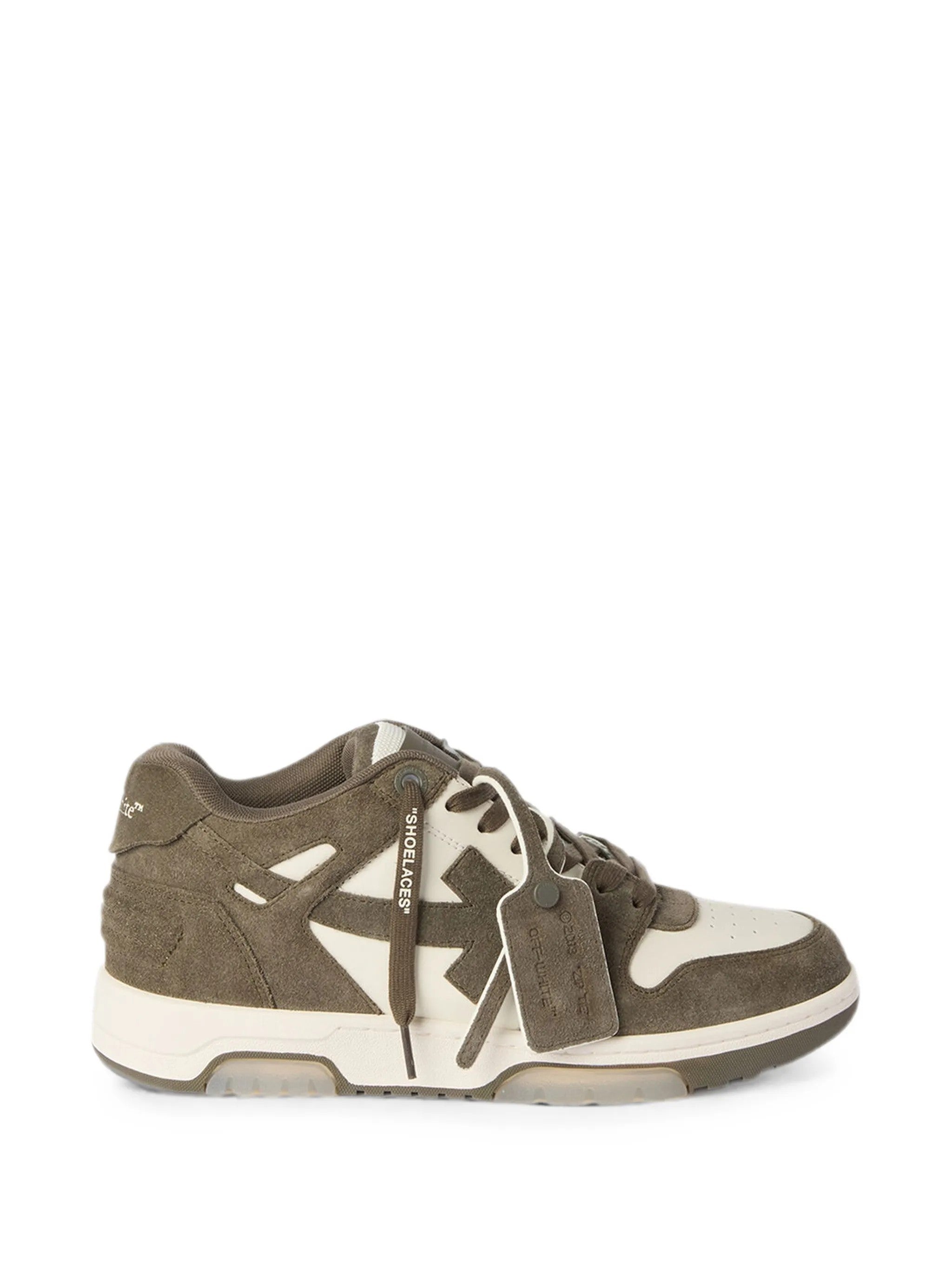 Off-white SNEAKERS OFF-WHITE OUT OF OFFICE SUEDE CREAM/MILITARY GREEN – OF05728310 Verde