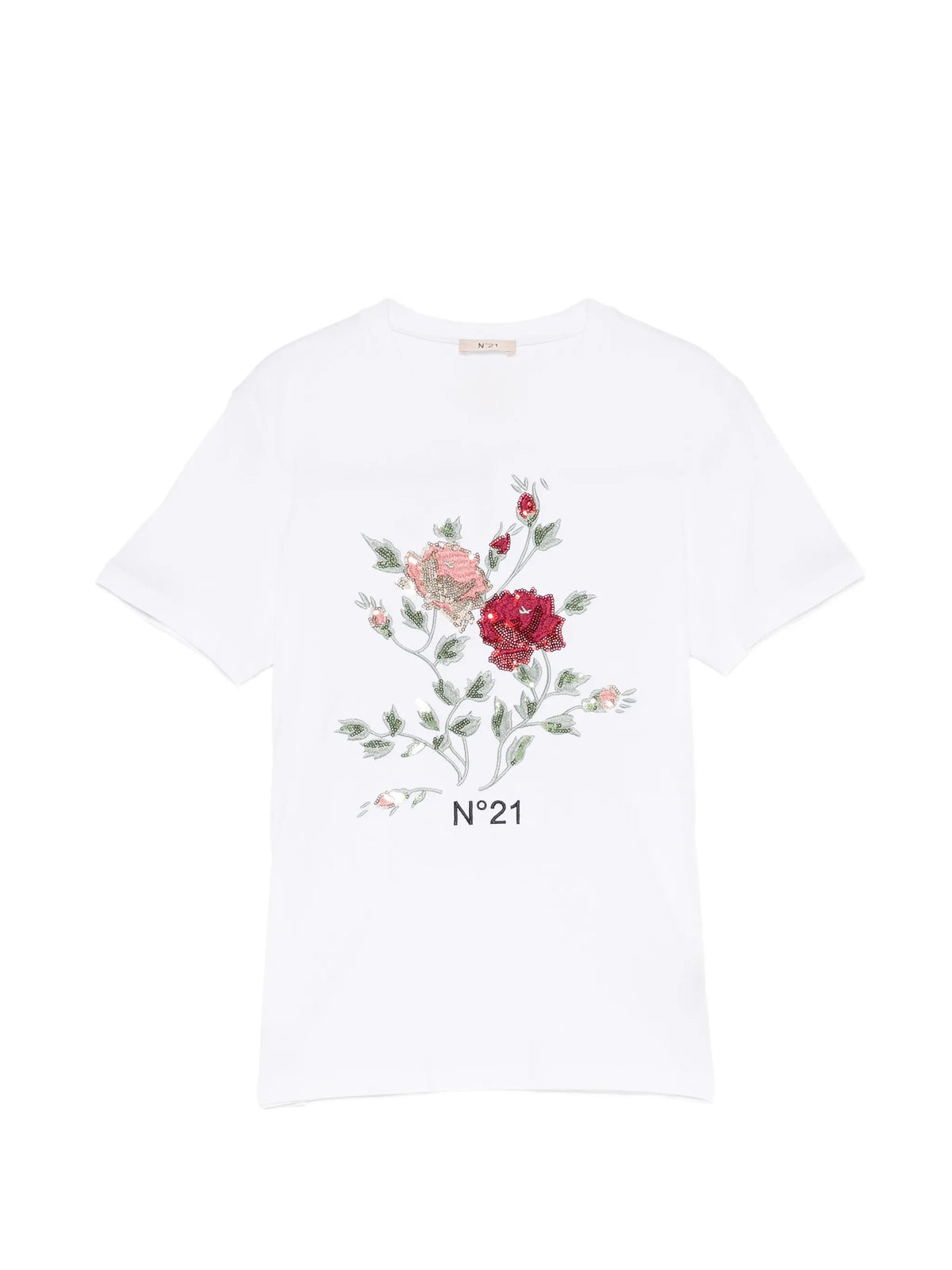 N.21 T-shirt maniche lunghe da Bambina N.21, colore Bianco Bianco
