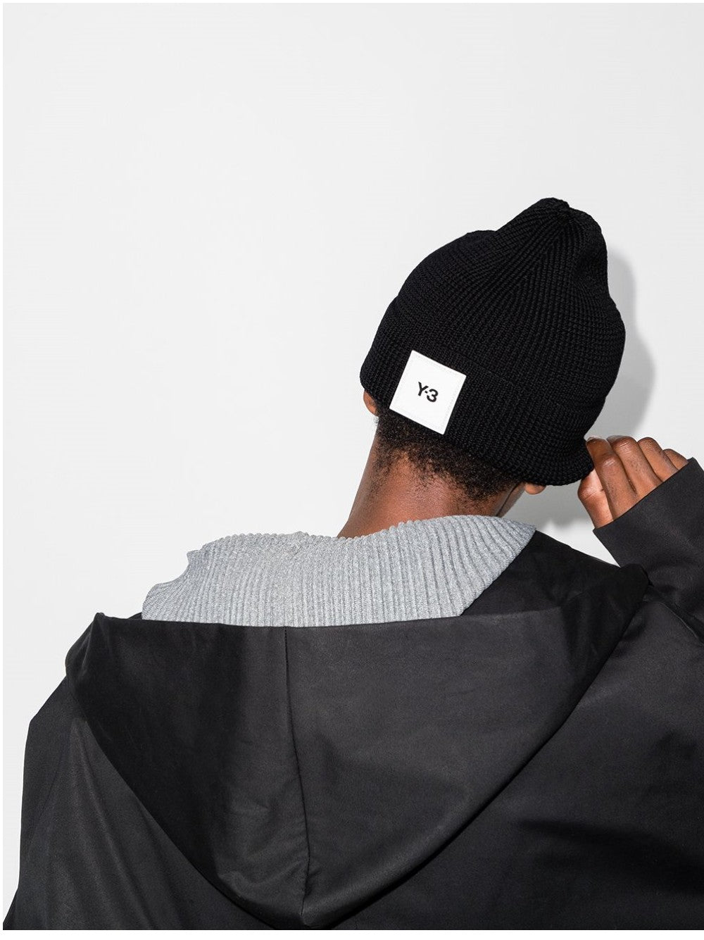 Y-3-Mütze mit Logo-Patch Schwarz