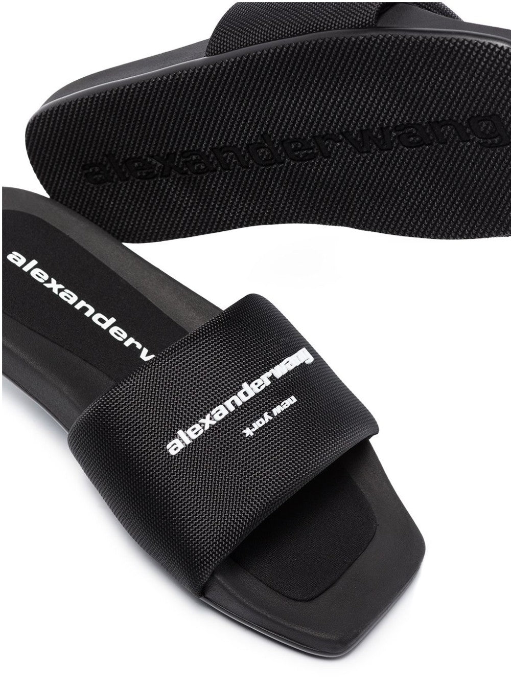 Alexander Wang CIABATTA CON STAMPA LOGO A CONTRASTO Nero