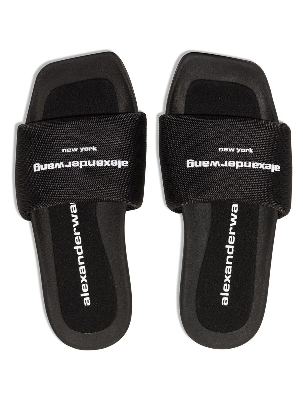 Alexander Wang CIABATTA CON STAMPA LOGO A CONTRASTO Nero