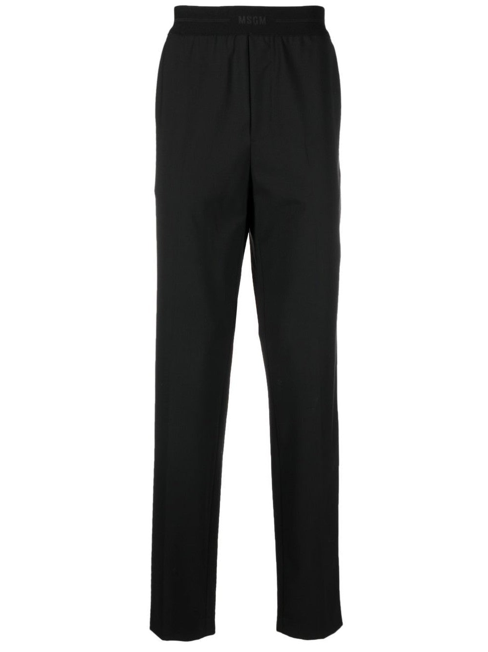 Msgm PANTALONE ELASTICO CON LOGO Nero