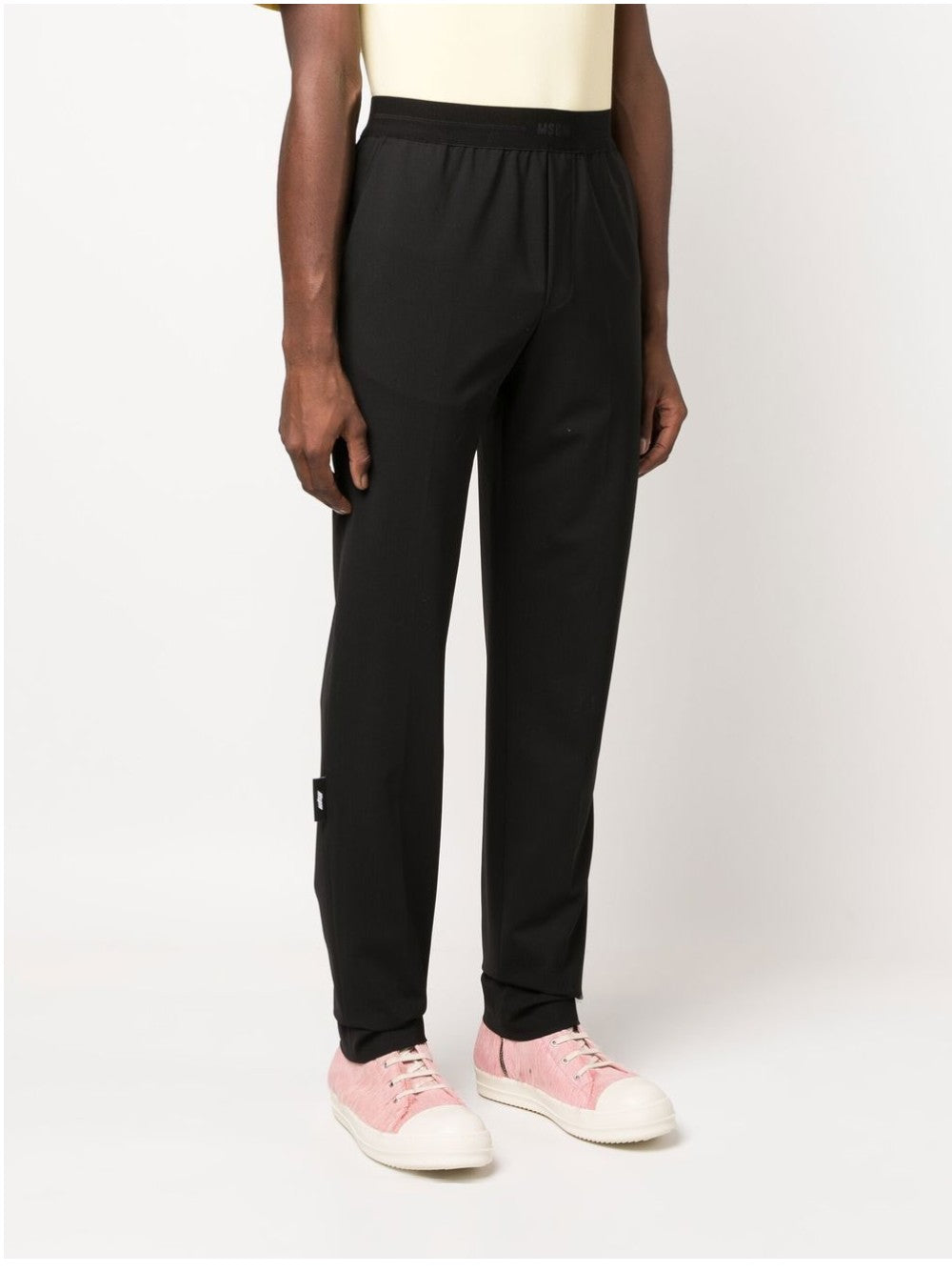 Msgm PANTALONE ELASTICO CON LOGO Nero