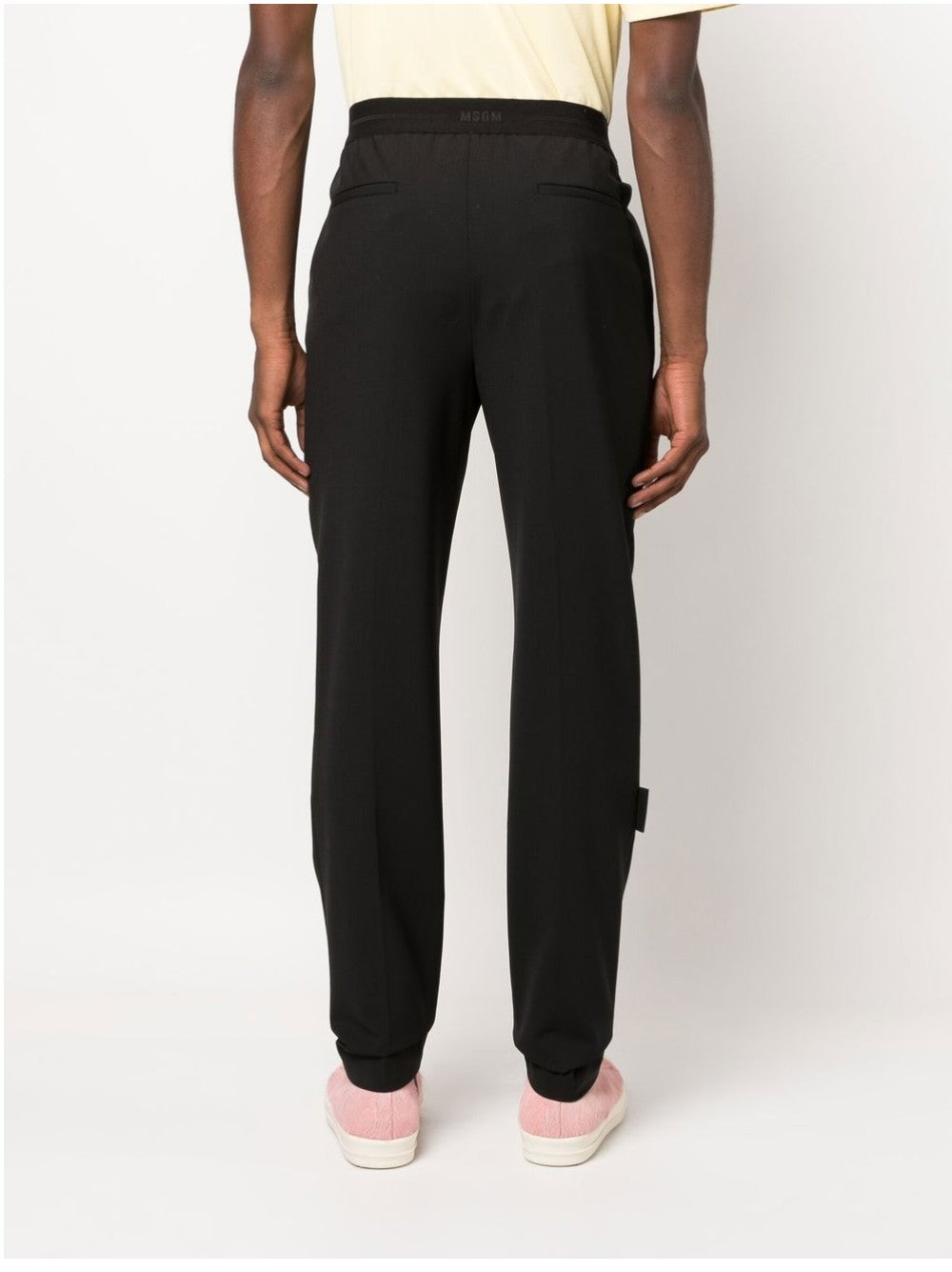 Msgm PANTALONE ELASTICO CON LOGO Nero