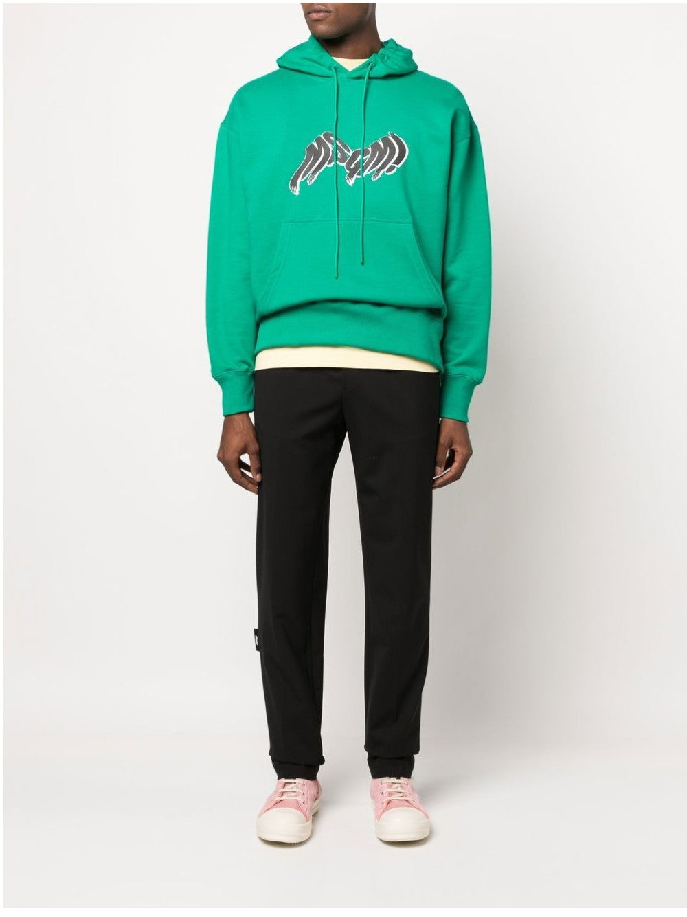 Msgm PANTALONE ELASTICO CON LOGO Nero