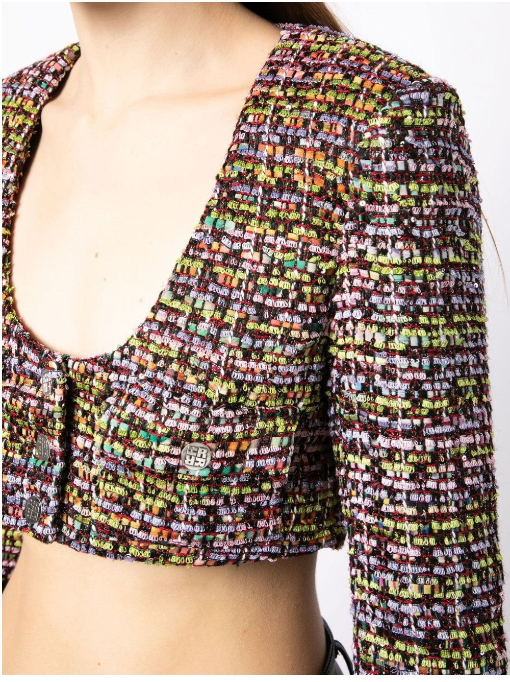 Rotate TWEED JACKET WITH BACK NECK Purple