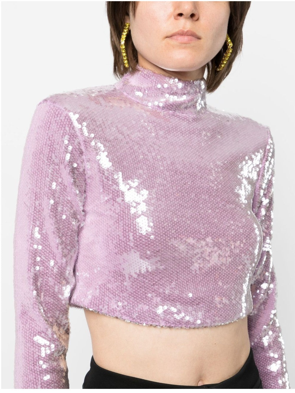 Rotate CROP TOP CON PAILLETTES Viola