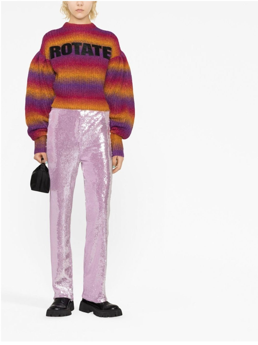 Rotate MAGLIA CON MANICHE A PALLONCINO E LOGO Rosa