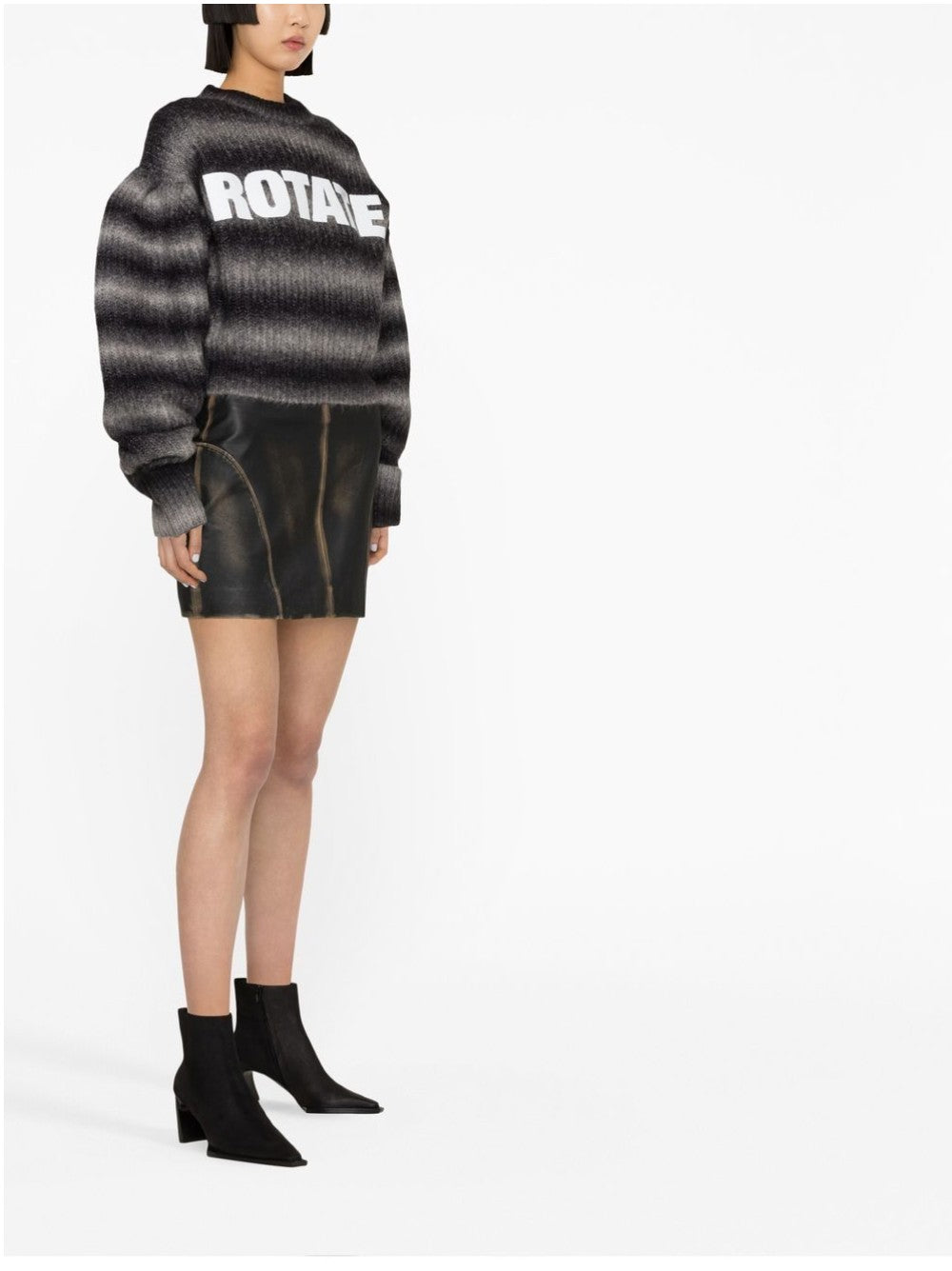 Rotate SWEATER WITH BALLOON SLEEVES AND LOGO Grey